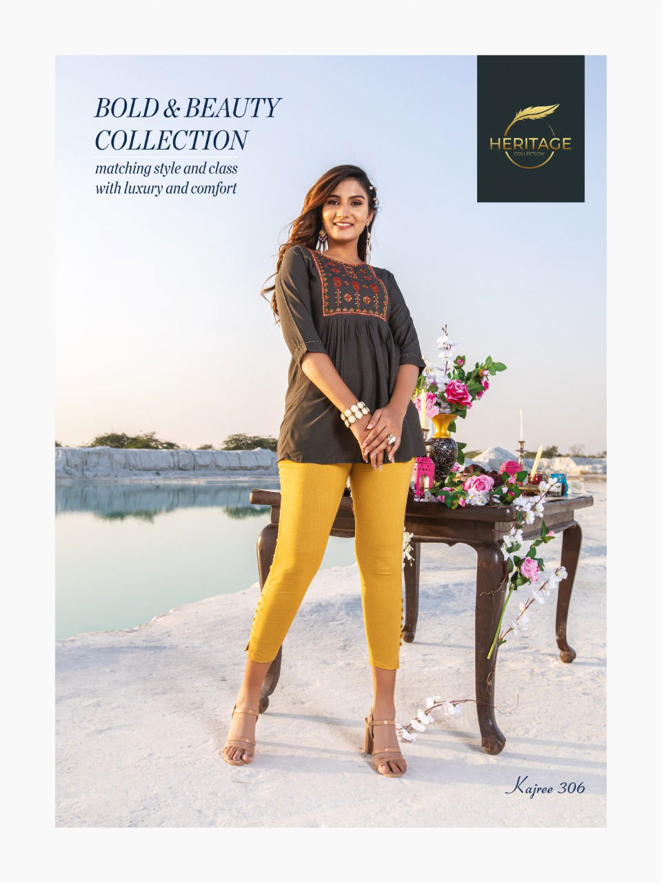Heritage Kajree Vol 3 Stylish Fancy Wear Wholesale Ladies Top Catalog
